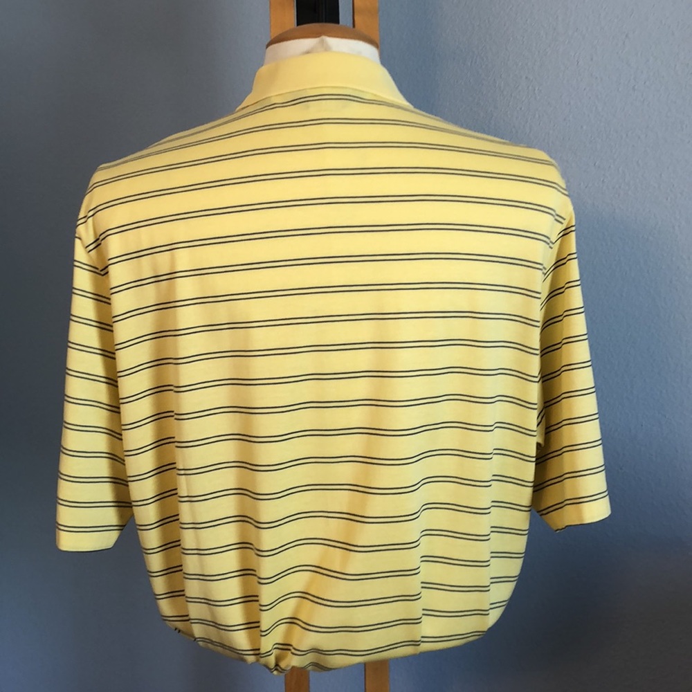 POLO GOLF Light Yellow & Blue Striped Men’s Golf Shirt Size Large L - Picture 4 of 8